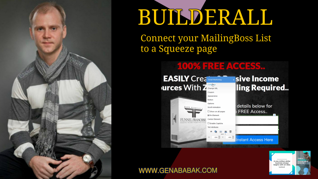 BUILDERALL HOW TO CONNECT YOUR MAILINGBOSS LIST TO A SQUEEZE PAGE