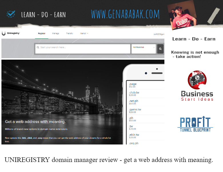 UNIREGISTRY DOMAIN MANAGER REVIEW