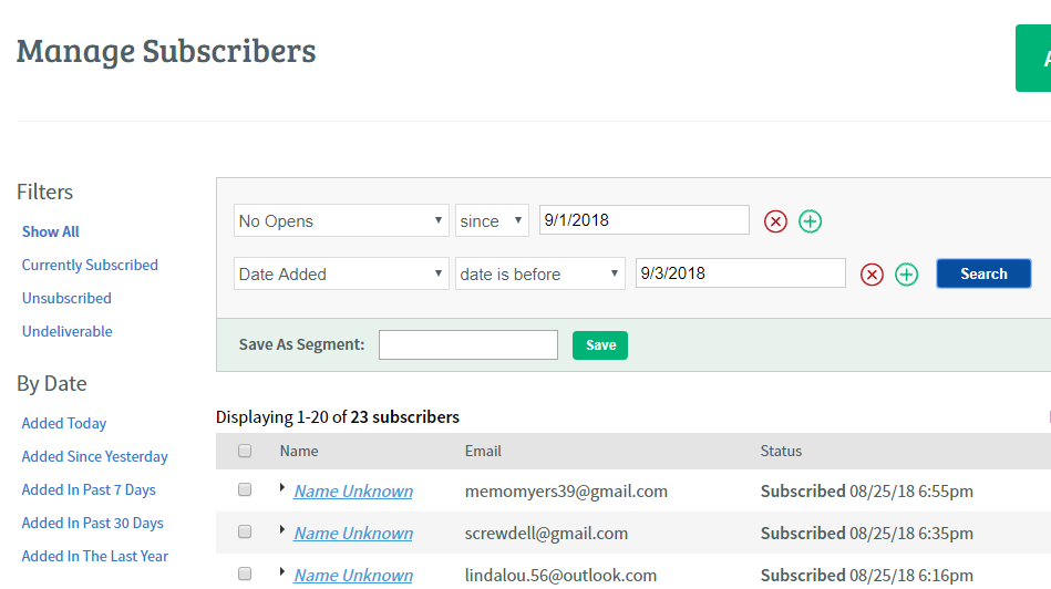 AWEBER: how to remove inactive subscribers who do not open your emails