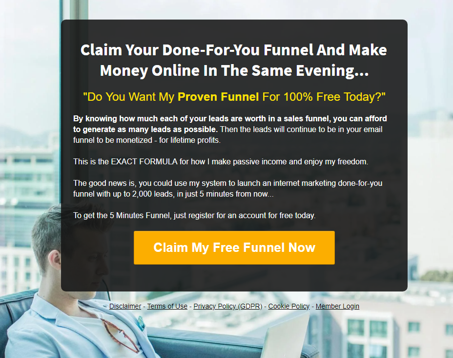 5 minutes funnel review - passive income from clickbank